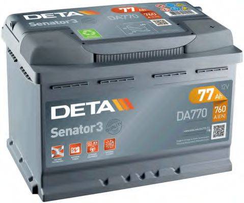 Стартерная аккумуляторная батарея; Стартерная аккумуляторная батарея DETA DA770
