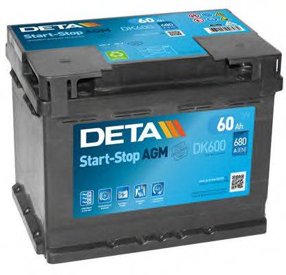 Стартерная аккумуляторная батарея; Стартерная аккумуляторная батарея DETA DK600