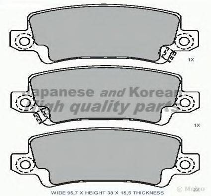 Комплект тормозных колодок, дисковый тормоз ASHUKI 1083-5202