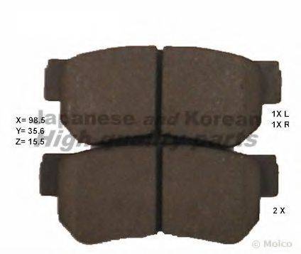 Комплект тормозных колодок, дисковый тормоз ASHUKI 1083-9050