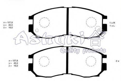 ASHUKI C00301A Комплект тормозных колодок, дисковый тормоз
