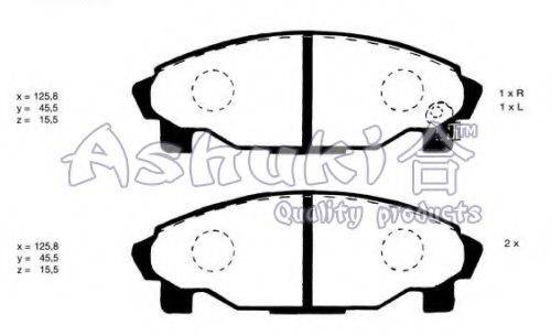 ASHUKI D09204A Комплект тормозных колодок, дисковый тормоз