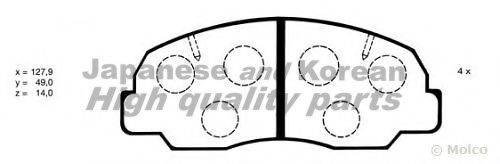 Комплект тормозных колодок, дисковый тормоз ASHUKI D093-03