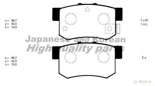 Комплект тормозных колодок, дисковый тормоз ASHUKI H026-20