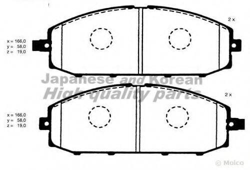 ASHUKI N00952 Комплект тормозных колодок, дисковый тормоз