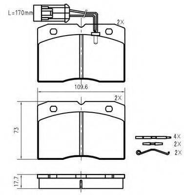Комплект тормозных колодок, дисковый тормоз VEMA K626503