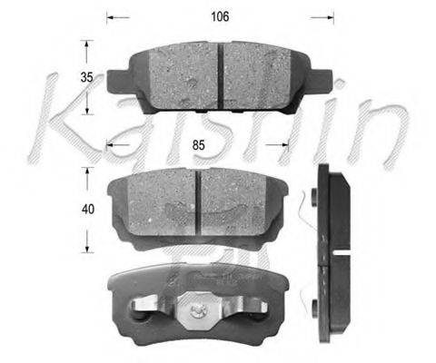 Комплект тормозных колодок, дисковый тормоз KAISHIN FK6124