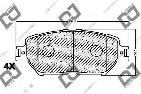 Комплект тормозных колодок, дисковый тормоз DJ PARTS BP1137