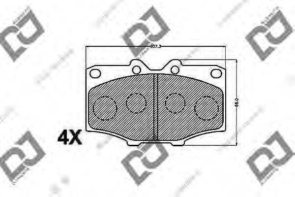 DJ PARTS BP1254 Комплект тормозных колодок, дисковый тормоз