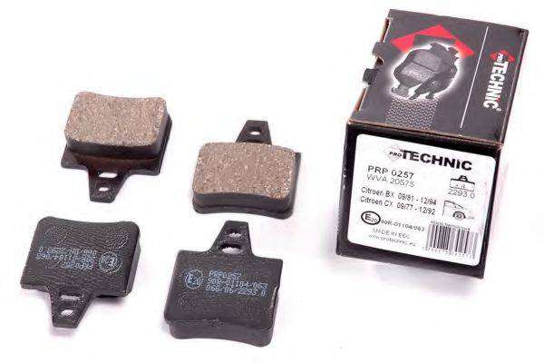 Комплект тормозных колодок, дисковый тормоз PROTECHNIC PRP0257