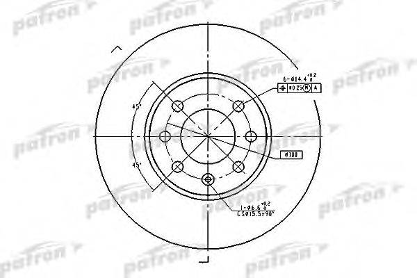 PATRON PBD1609 Тормозной диск