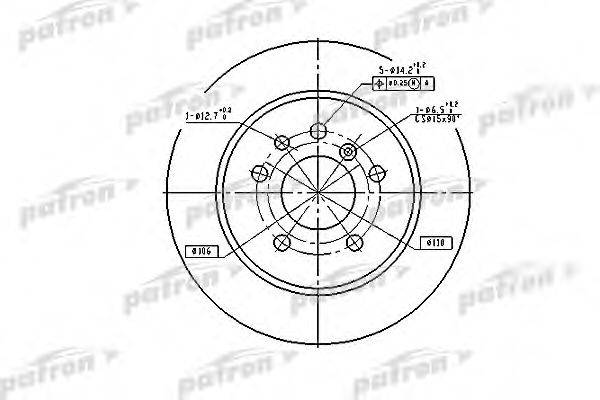 PATRON PBD1613 Тормозной диск