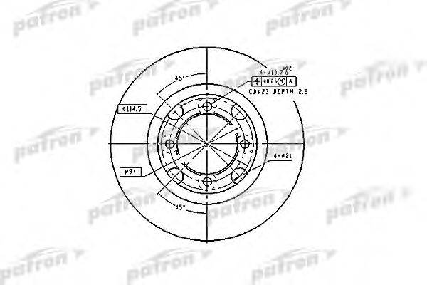 Тормозной диск PATRON PBD2607