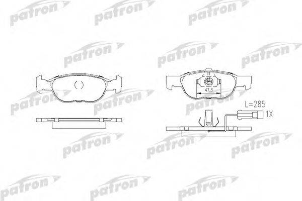 PATRON PBP1040 Комплект тормозных колодок, дисковый тормоз