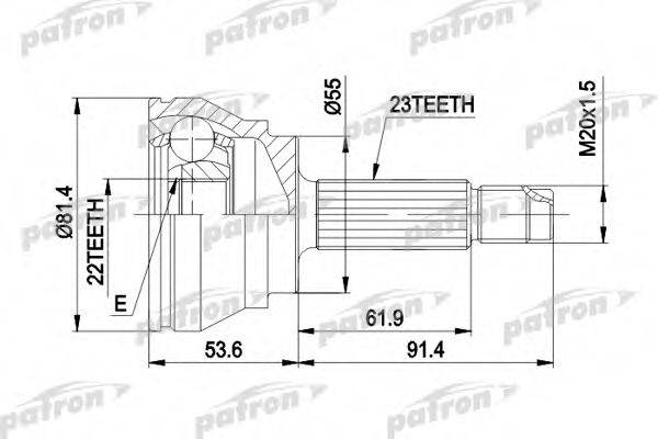 PATRON PCV1014 Шарнирный комплект, приводной вал