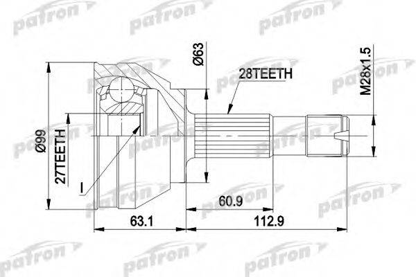 PATRON PCV1020 Шарнирный комплект, приводной вал
