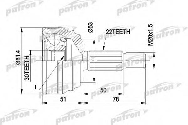 PATRON PCV1021 Шарнирный комплект, приводной вал