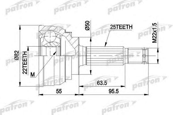 Шарнирный комплект, приводной вал PATRON PCV1026