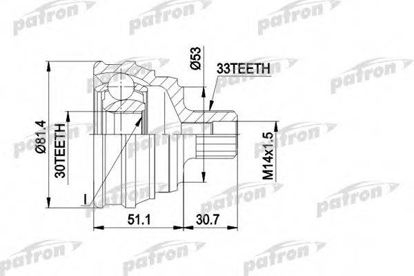 PATRON PCV1066 Шарнирный комплект, приводной вал
