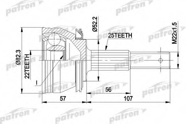 PATRON PCV1087 Шарнирный комплект, приводной вал