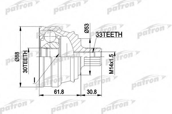 PATRON PCV1091 Шарнирный комплект, приводной вал