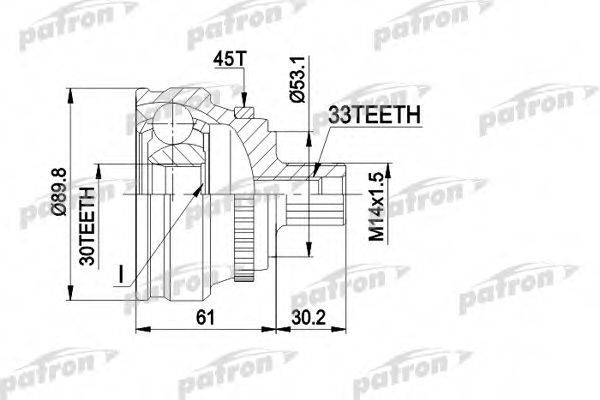 PATRON PCV1112 Шарнирный комплект, приводной вал