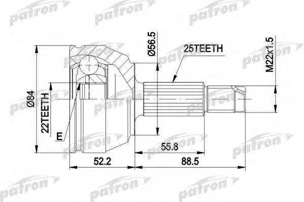 PATRON PCV1125 Шарнирный комплект, приводной вал