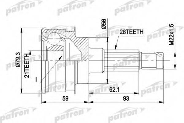 PATRON PCV1137 Шарнирный комплект, приводной вал