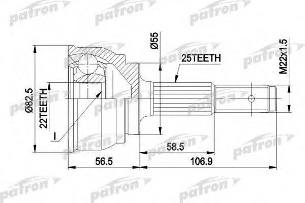 Шарнирный комплект, приводной вал PATRON PCV1163