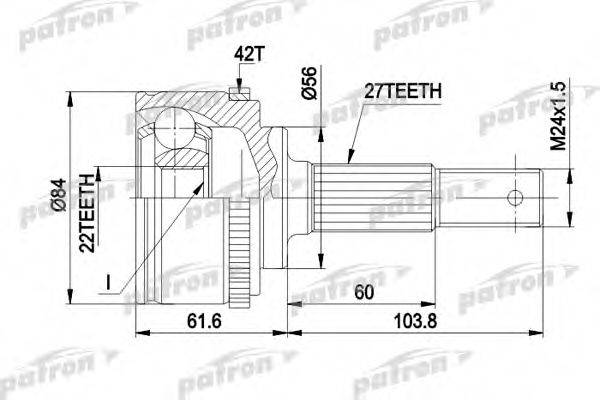 PATRON PCV1165 Шарнирный комплект, приводной вал