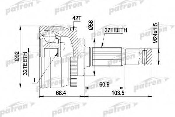 PATRON PCV1173 Шарнирный комплект, приводной вал