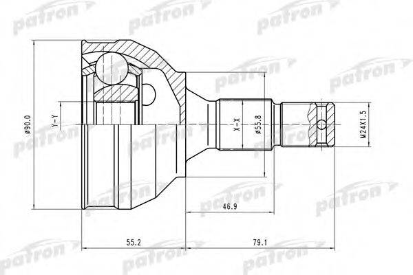 PATRON PCV1177 Шарнирный комплект, приводной вал