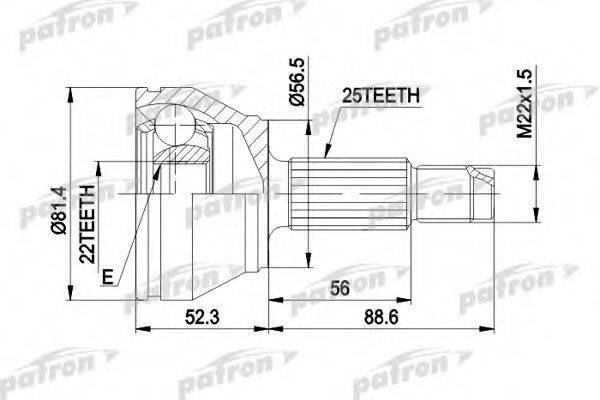 PATRON PCV1192 Шарнирный комплект, приводной вал