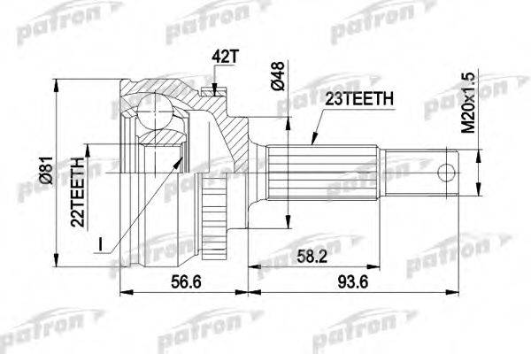 PATRON PCV1193 Шарнирный комплект, приводной вал