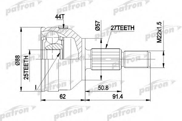 PATRON PCV1200 Шарнирный комплект, приводной вал