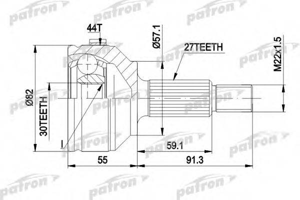 PATRON PCV1201 Шарнирный комплект, приводной вал