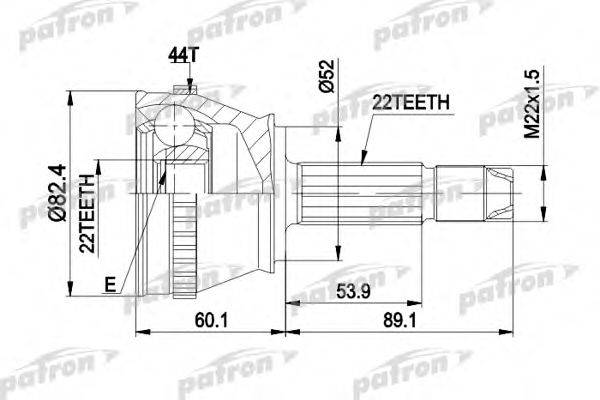 PATRON PCV1232 Шарнирный комплект, приводной вал