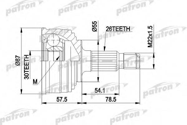 PATRON PCV1251 Шарнирный комплект, приводной вал