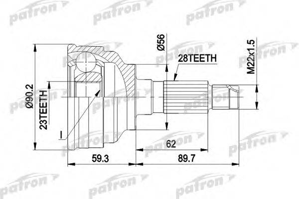 PATRON PCV1268 Шарнирный комплект, приводной вал