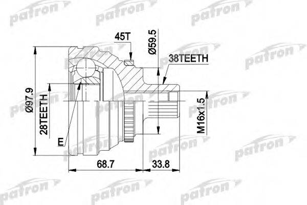 Шарнирный комплект, приводной вал PATRON PCV1277
