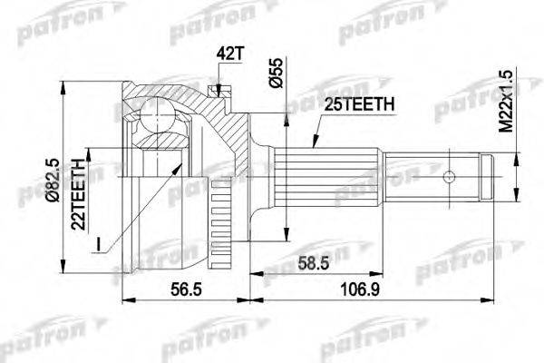 Шарнирный комплект, приводной вал PATRON PCV1293