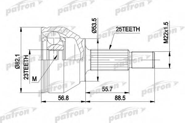 PATRON PCV1354 Шарнирный комплект, приводной вал