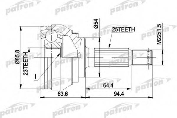 PATRON PCV1404 Шарнирный комплект, приводной вал