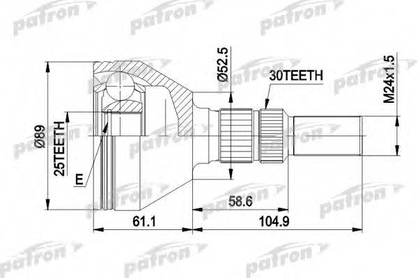 PATRON PCV1420 Шарнирный комплект, приводной вал
