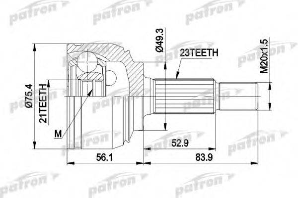 PATRON PCV1442 Шарнирный комплект, приводной вал