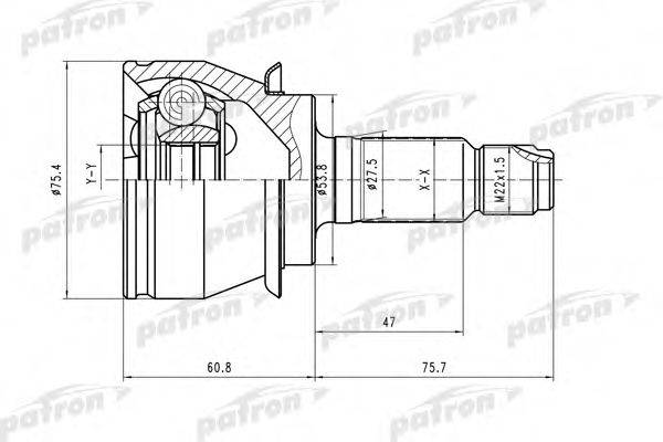 PATRON PCV1480 Шарнирный комплект, приводной вал