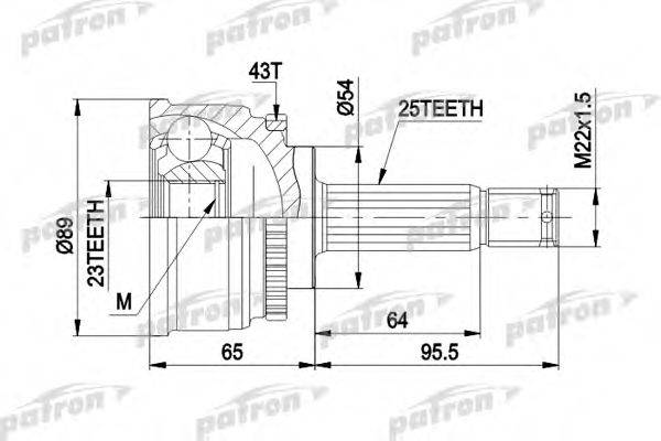 PATRON PCV1491 Шарнирный комплект, приводной вал