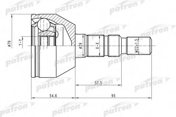 PATRON PCV1504 Шарнирный комплект, приводной вал