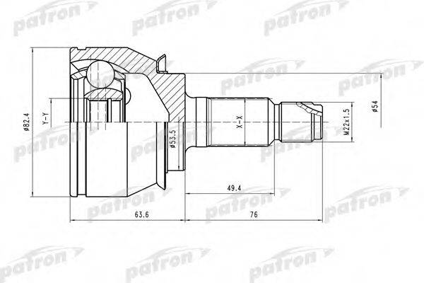 PATRON PCV1520 Шарнирный комплект, приводной вал
