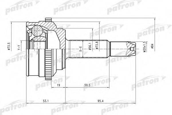 PATRON PCV1527 Шарнирный комплект, приводной вал